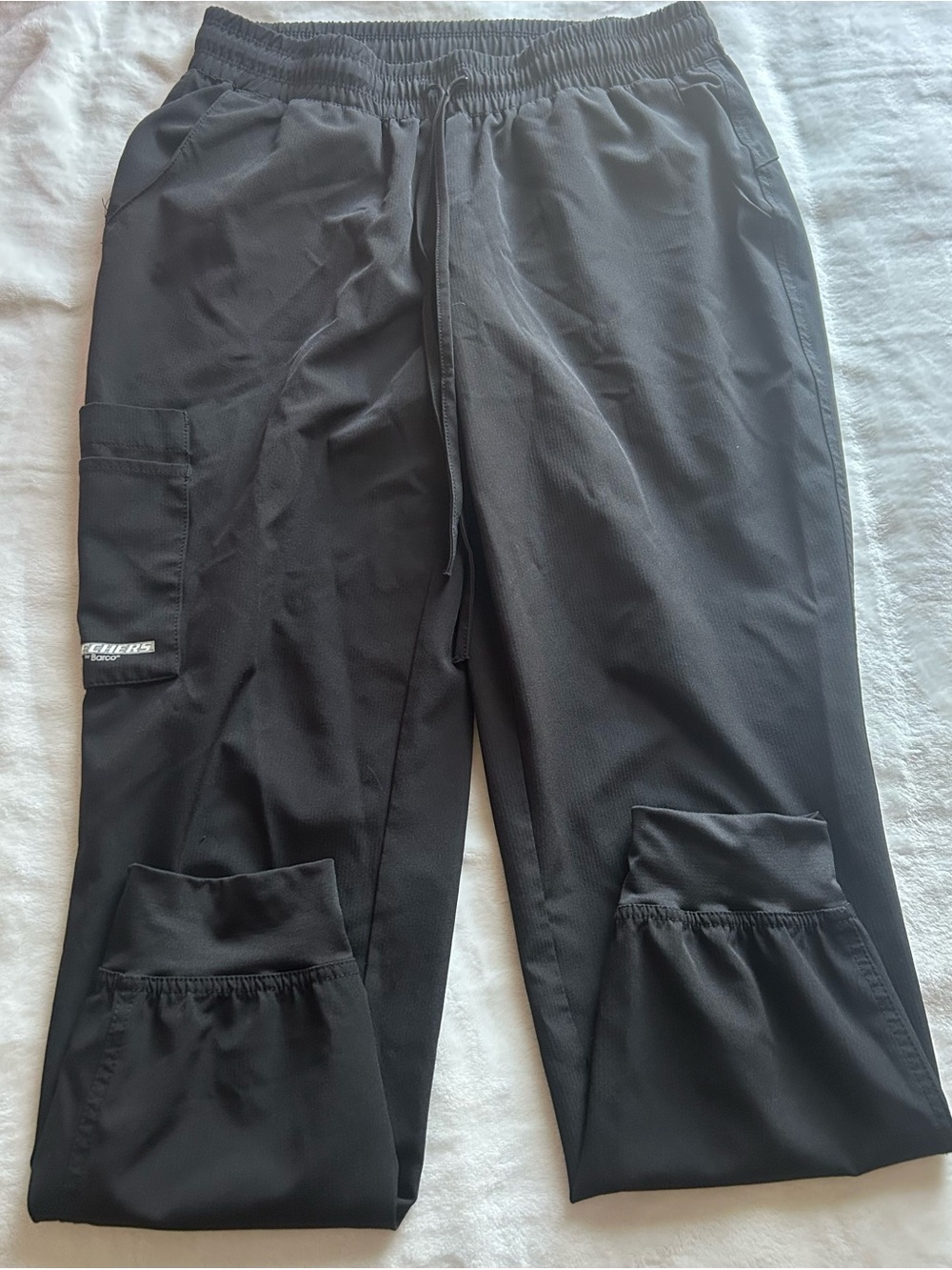 Skechers Women's Black Cargo Jogger Pants with Drawcord